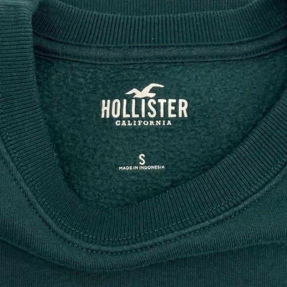 Hollister Crewneck Sweatshirt Dark Green Long Sleeve Size Small - Picture 3 of 14